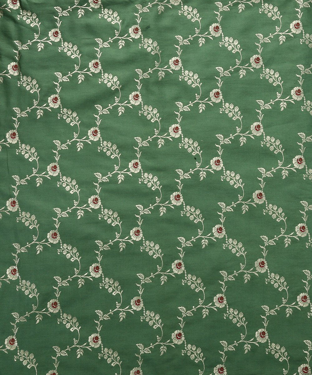 Green_Pure_Mulberry_Silk_Handloom_Banarasi_Fabric_with_Meenakari_Jaal_WeaverStory_02