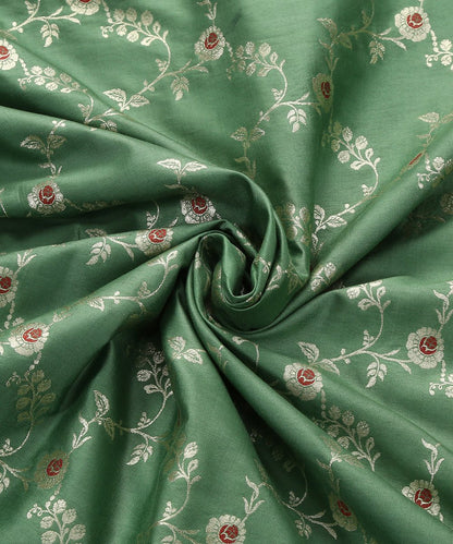 Green_Pure_Mulberry_Silk_Handloom_Banarasi_Fabric_with_Meenakari_Jaal_WeaverStory_05