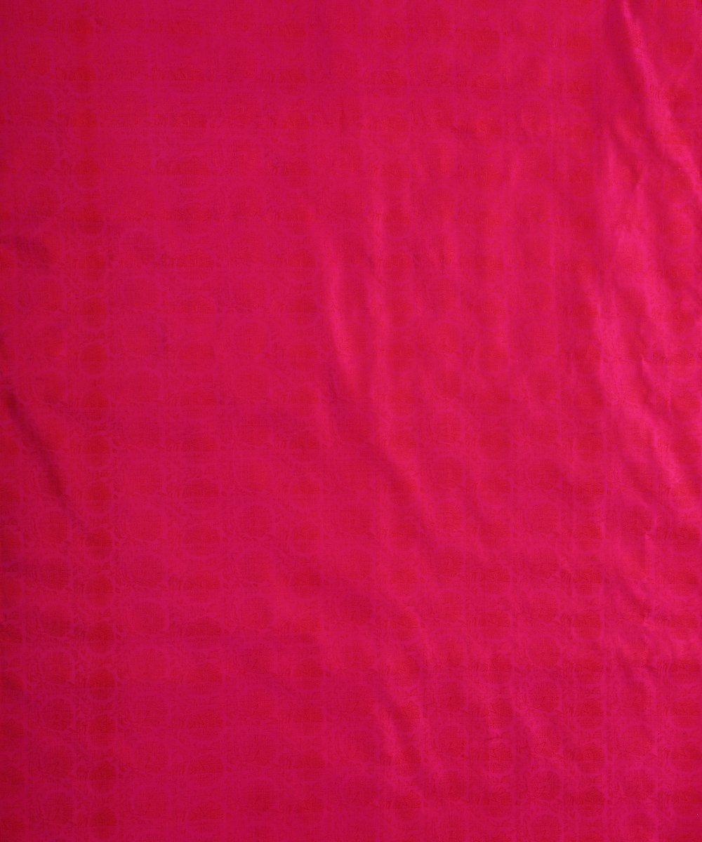 Handloom_Hot_Pink_Reshmi_Pure_Katan_Silk_Tanchoi_Banarasi_Fabric_with_Booti_WeaverStory_02