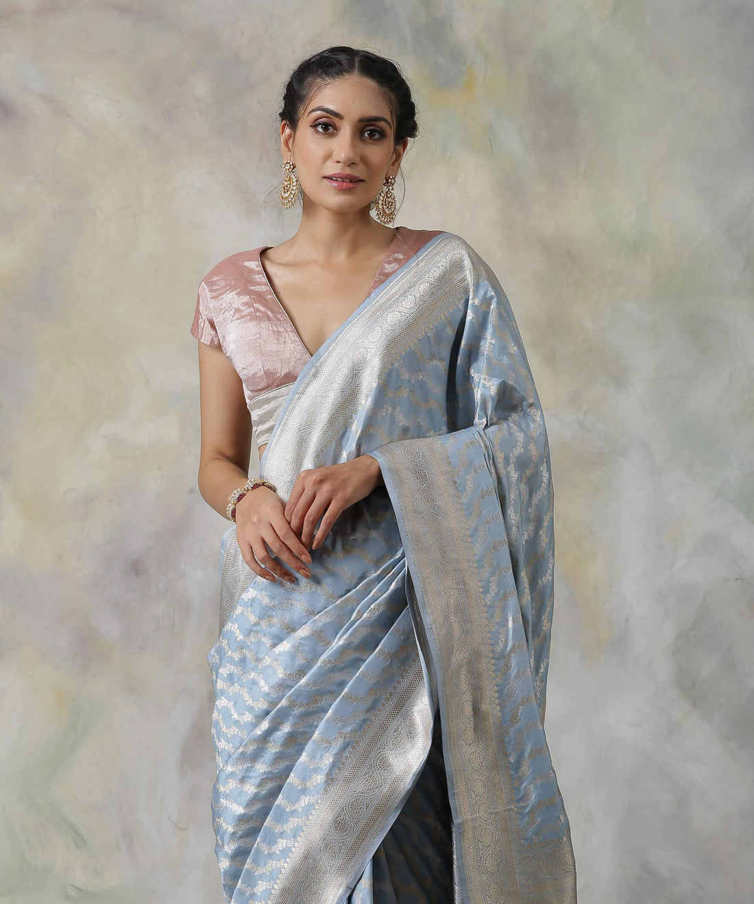 Handloom_Ice_Blue_Pure_Katan_Silk_Banarasi_Jangla_Saree_WeaverStory_01