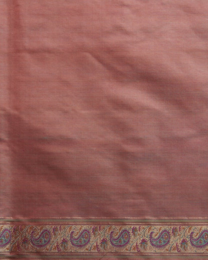 Handloom_Peach_Six_Color_Pure_Katan_Silk_Reshmi_Jamawar_Tanchoi_Saree_With_Zari_Border_WeaverStory_05