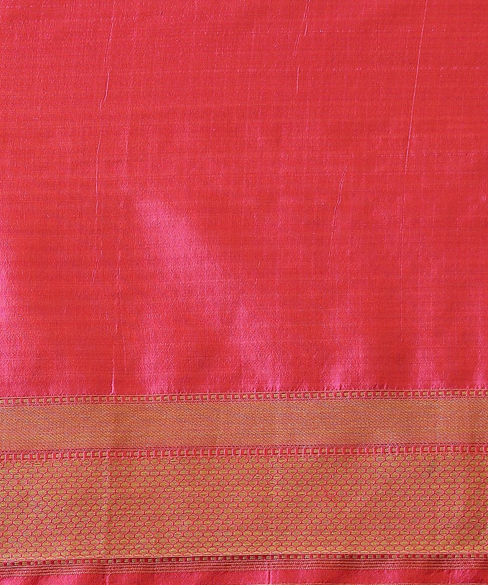 Handloom_Pink_and_Orange_Pure_Katan_Silk_Banarasi_Saree_with_Cutwork_Jamdani_Weave_WeaverStory_05