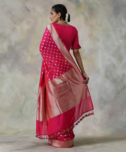 Handloom_Pink_Banarasi_Silk_Saree_with_All_Over_Floral_Booti_WeaverStory_03