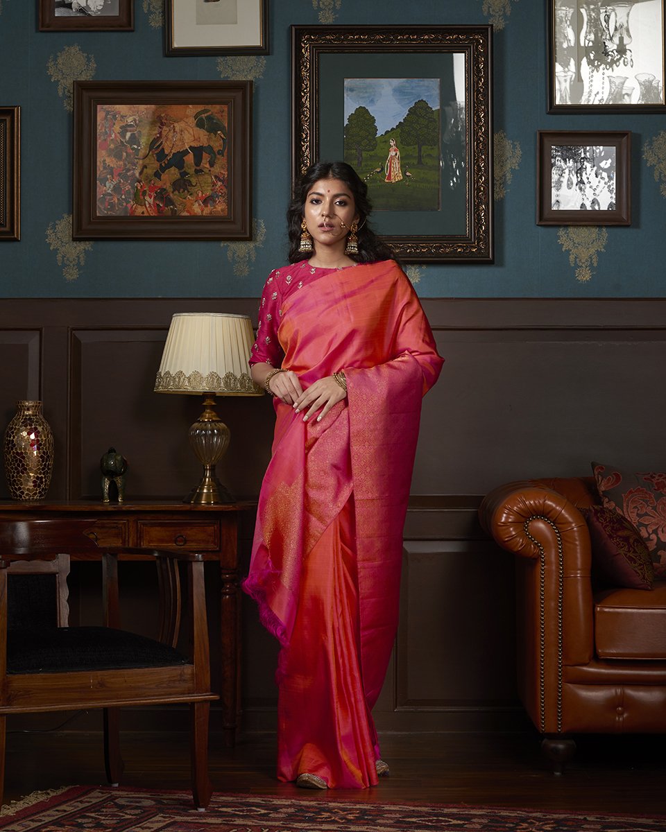 Handloom_Pink_Kanjivaram_Pure_Silk_Saree_With_All_Over_Zari_Brocade_WeaverStory_02