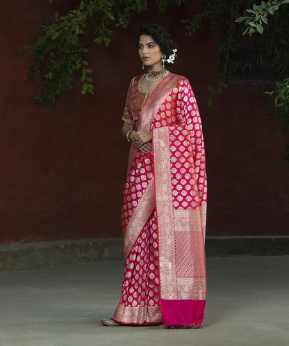 Handloom_Pink_Katan_Silk_Cutwork_Banarasi_Saree_with_Paisley_Boota_WeaverStory_02