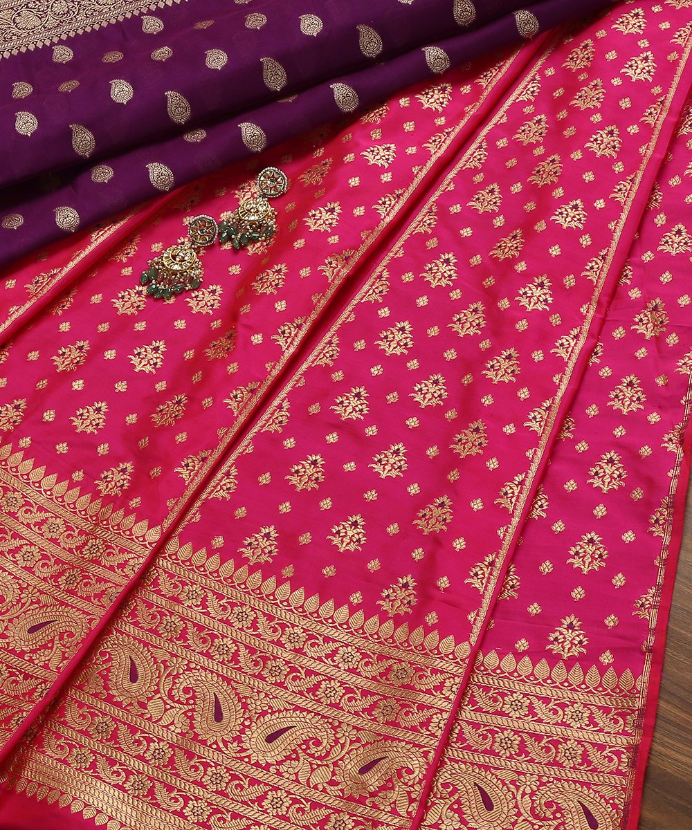 Handloom_Pink_Katan_Silk_Kadhwa_Banarasi_Lehenga_with_Bootidar_Design_WeaverStory_01