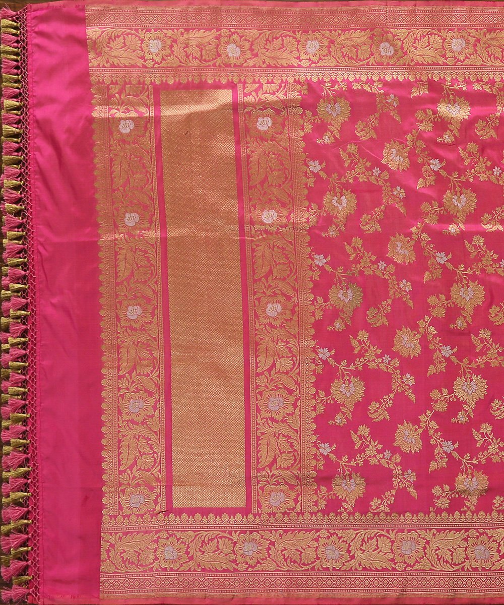 Handloom_Pink_Dual_Tone_Pure_Katan_Silk_Sona_Rupa_Kadhwa_Jangla_Banarasi_Dupatta_WeaverStory_02