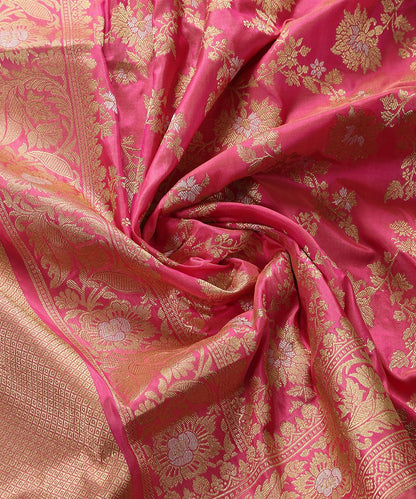 Handloom_Pink_Dual_Tone_Pure_Katan_Silk_Sona_Rupa_Kadhwa_Jangla_Banarasi_Dupatta_WeaverStory_06