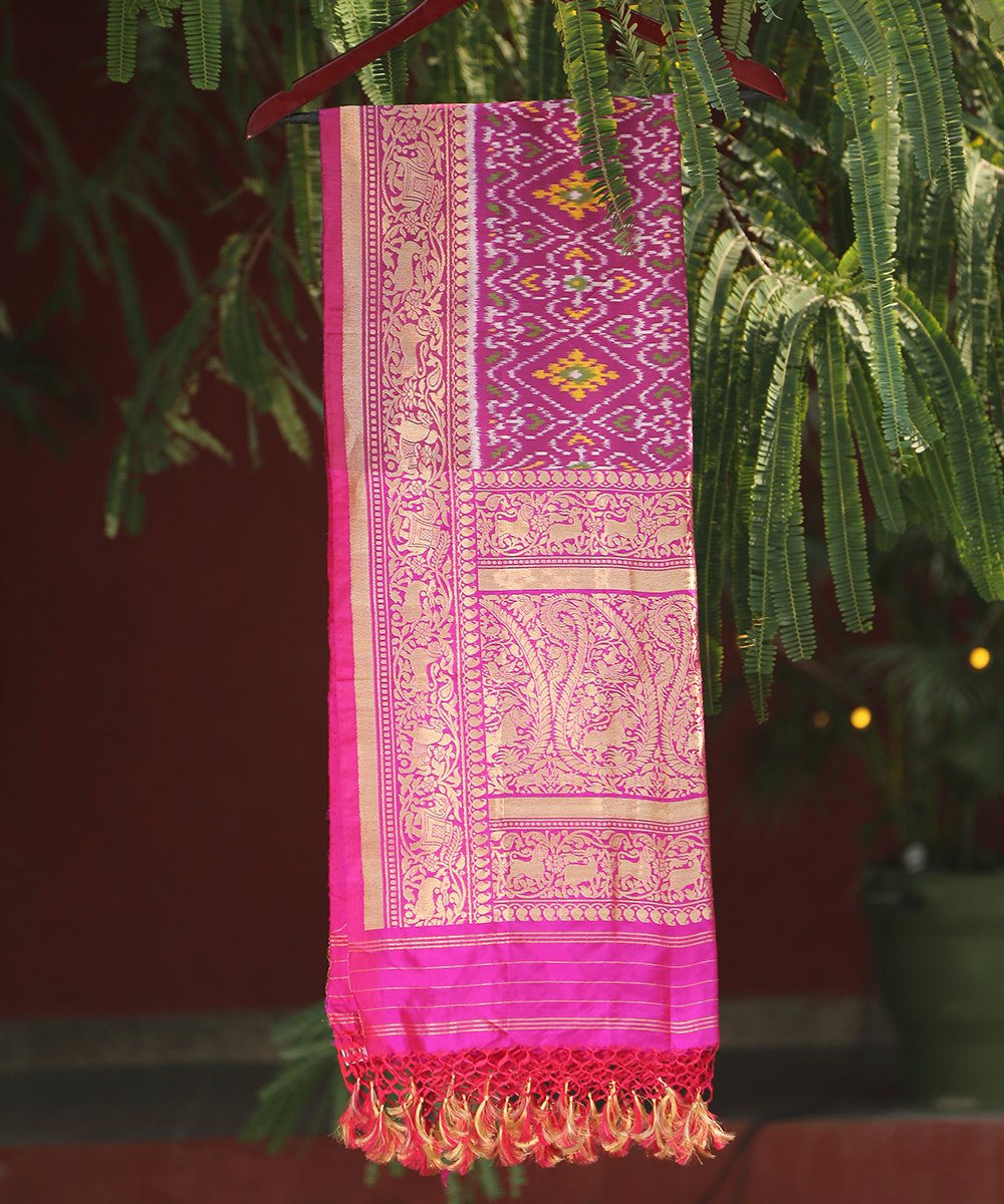 Handloom_Plum_Pure_Silk_Ashawali_Patola_Dupatta_with_Shikargah_Border_WeaverStory_01