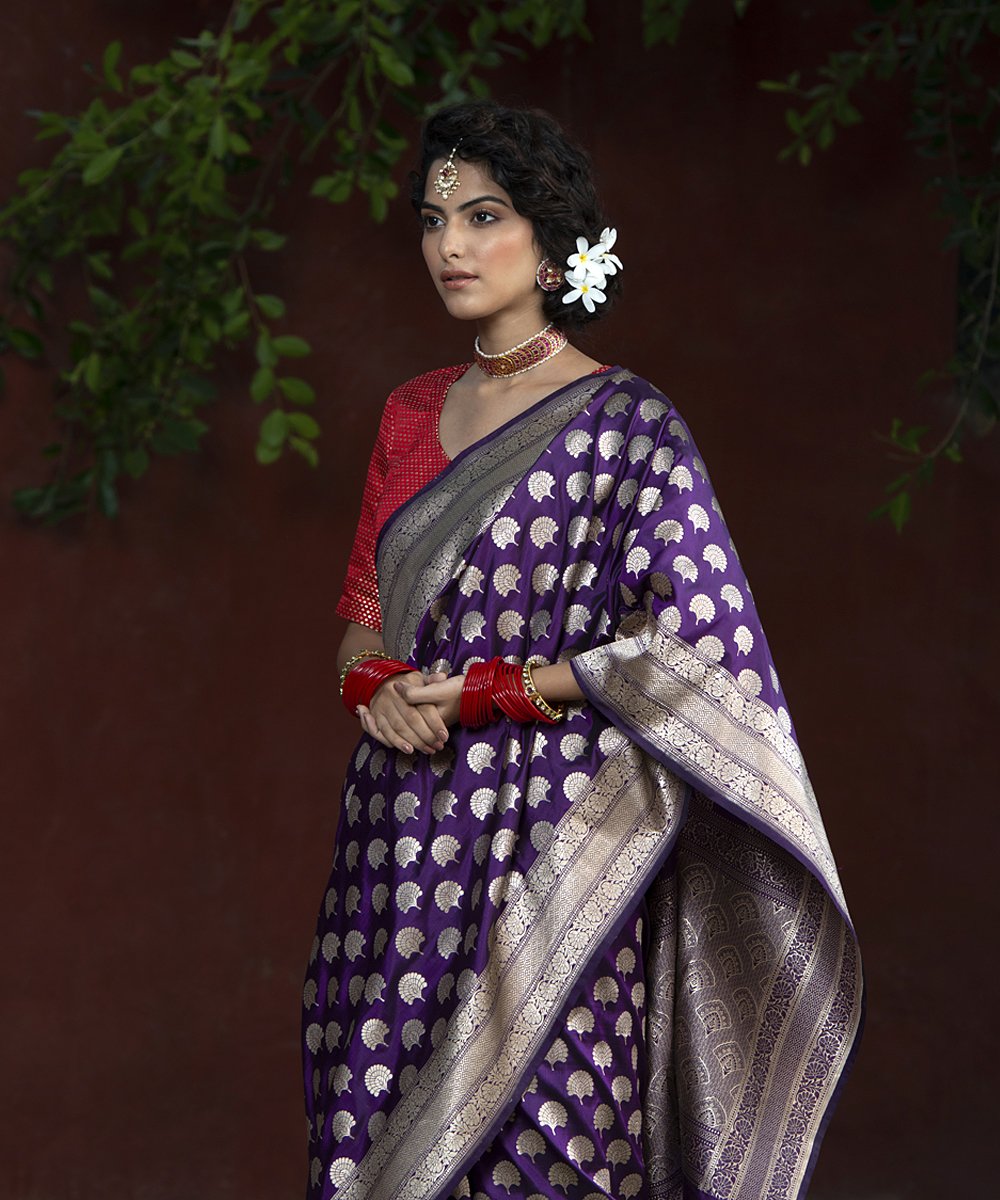 Handloom_Purple_Cutwork_Katan_Silk_Banarasi_Saree_with_Pankhi_Booti_WeaverStory_01