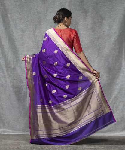Handloom_Purple_Kadhwa_Katan_Silk_Banarasi_Saree_With_Boota_Design_and_Pink_Selvedge_WeaverStory_03