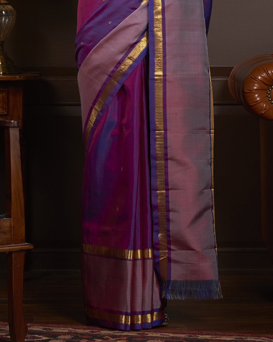 Handloom_Purple_Kanjivaram_Silk_Saree_With_Mauve_Border_WeaverStory_04