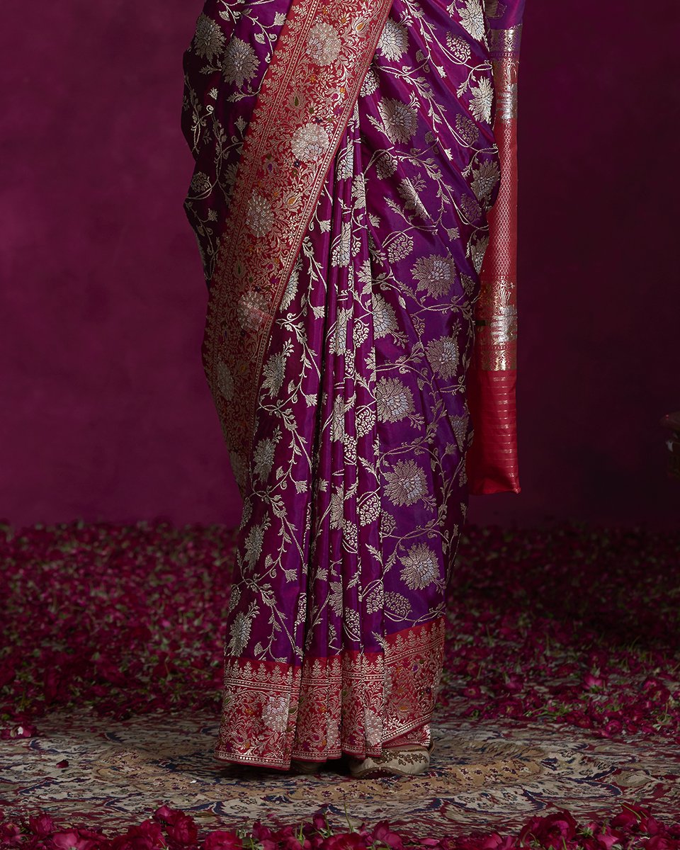 Handloom_Purple_Katan_Silk_Banarasi_Saree_with_Meenakari_and_Jangla_Design_and_Red_Border_WeaverStory_04