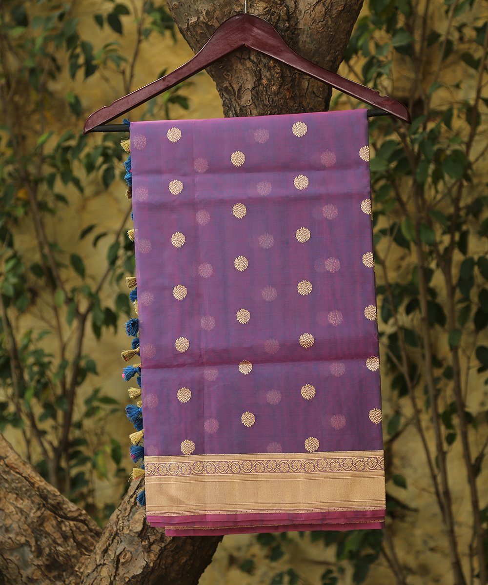Handloom_Purple_Organza_Banarasi_Dupatta_with_Asharfi_Booti_WeaverStory_01