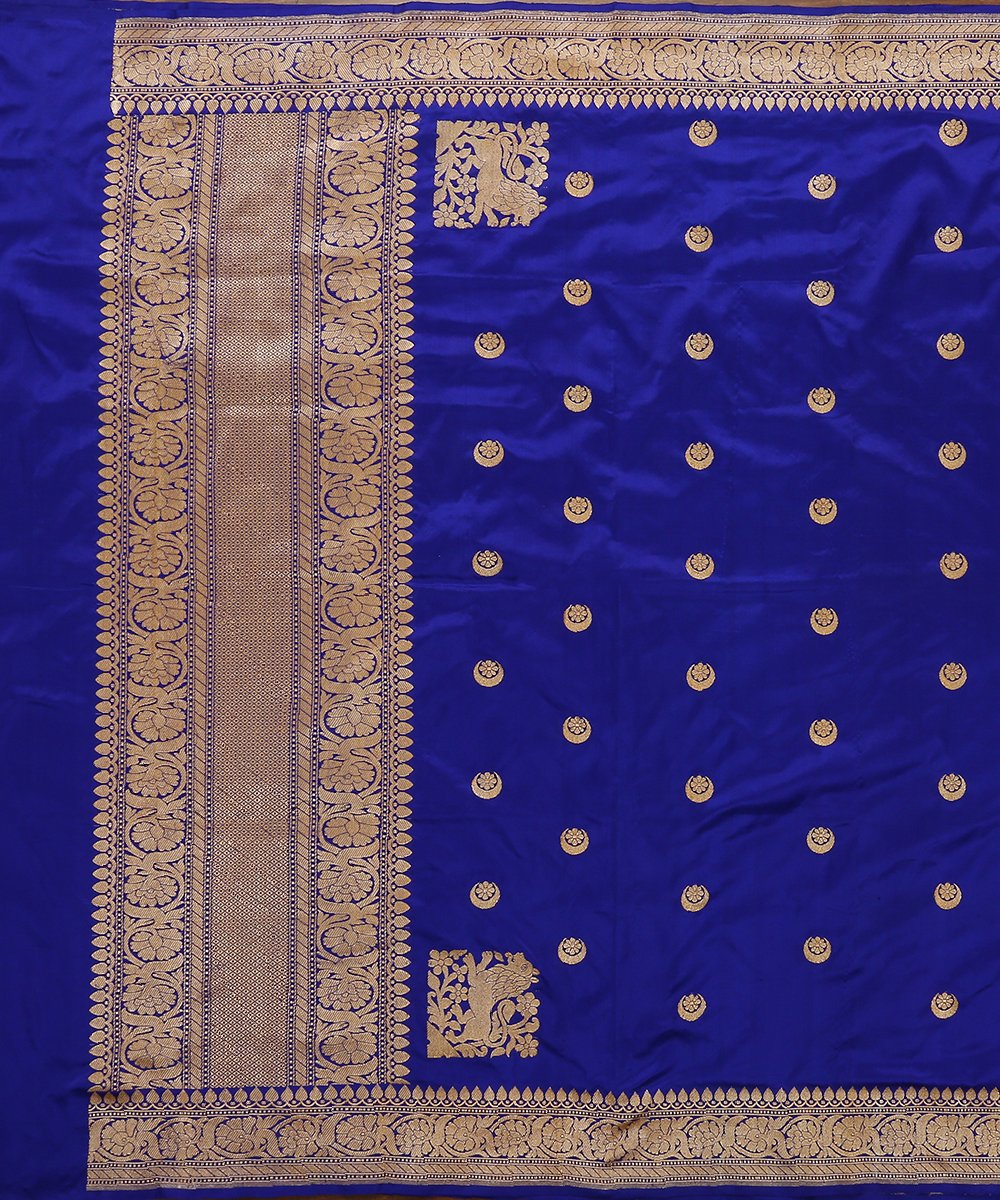 Handloom_Blue_Shikargah_Banarasi_Dupatta_with_Chaand_Boota_WeaverStory_02