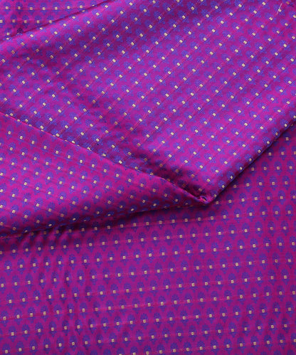 Handloom_Purple_and_Blue_Dual_Tone_Pure_Katan_Silk_Zari_Booti_Banarasi_Fabric_WeaverStory_04