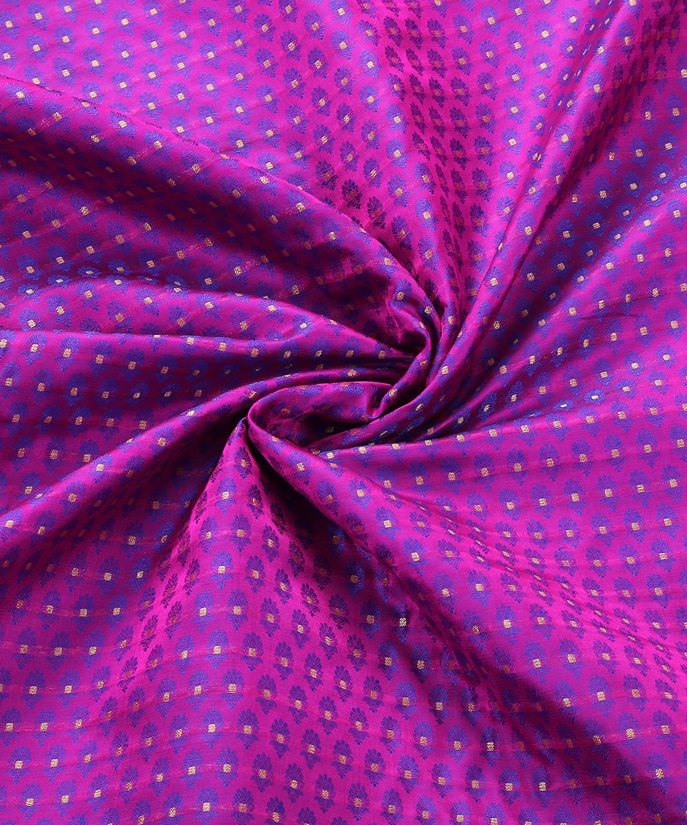 Handloom_Purple_and_Blue_Dual_Tone_Pure_Katan_Silk_Zari_Booti_Banarasi_Fabric_WeaverStory_05
