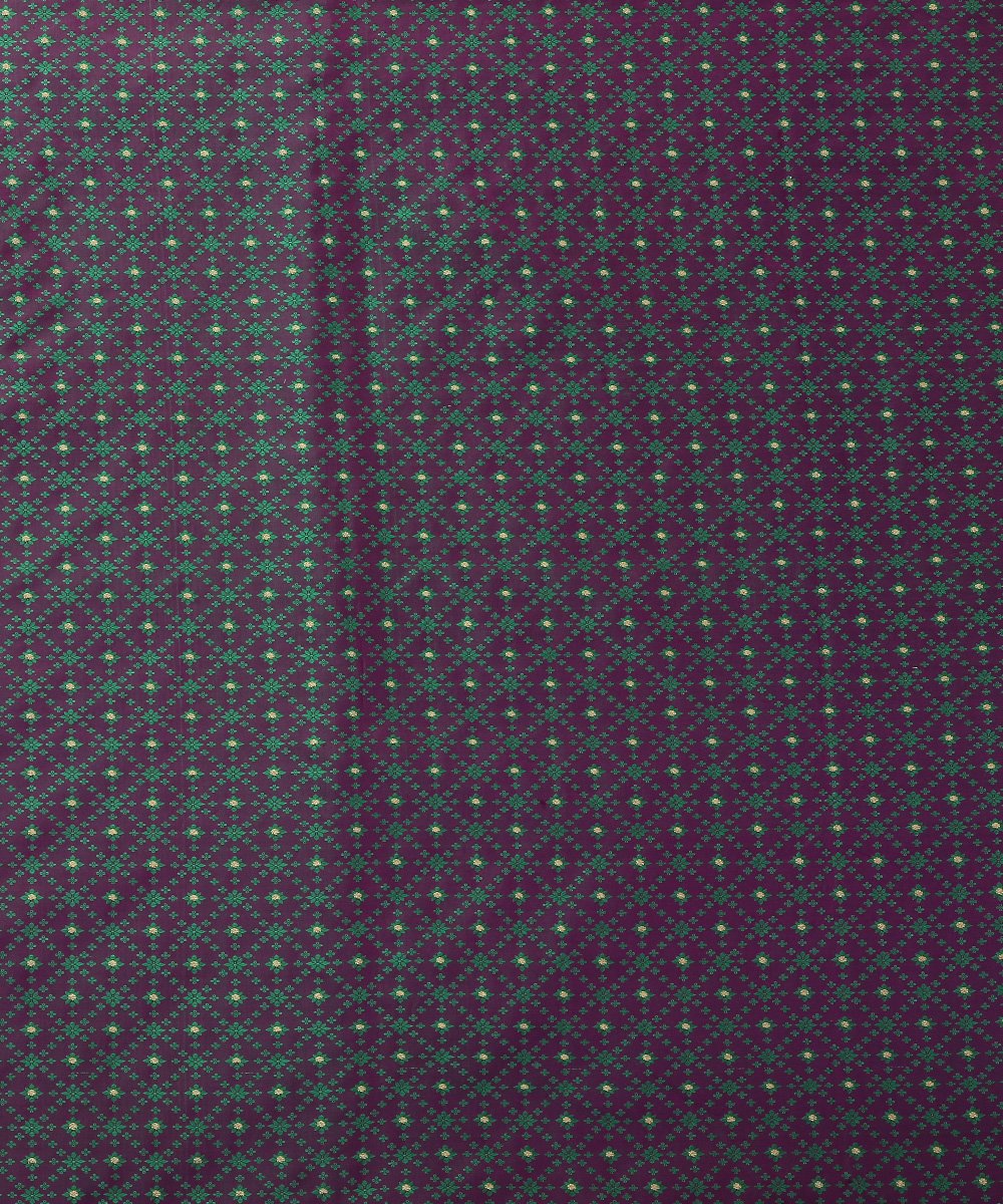 Handloom_Purple_and_Emerald_Green_Dual_Tone_Pure_Katan_Silk_Banarasi_Fabric_with_Star_Booti_Fabric_WeaverStory_02