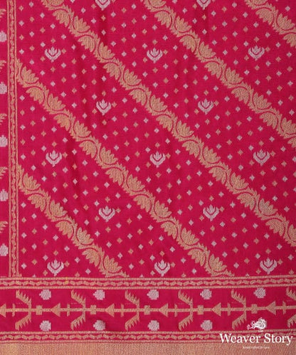 Handloom_Rani_Pink_Pure_Katan_Silk_Banarasi_Dupatta_with_Aada_Jaal_WeaverStory_03