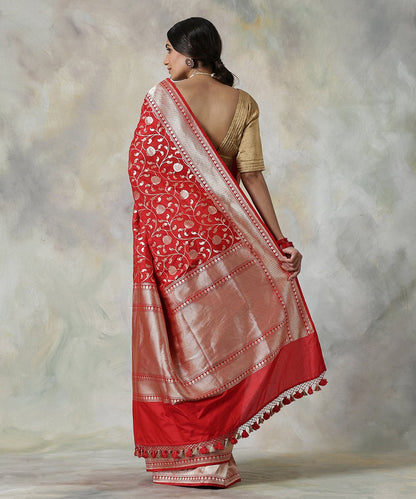 Handloom_Red_All_Over_Banarasi_Saree_With_Jangla_Weave_WeaverStory_03