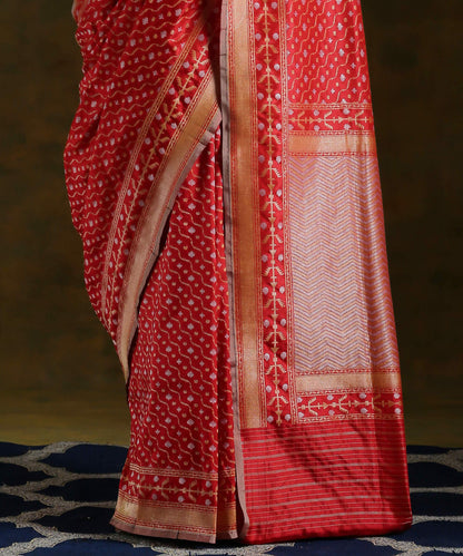Handloom_Red_Banarasi_Katan_Silk_Saree_with_Cutwork_Jamdani_Weaving_WeaverStory_04