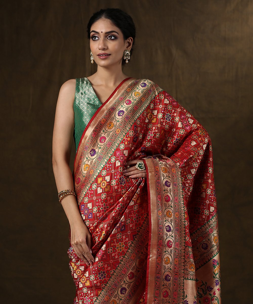 Handloom_Red_Katan_Silk_Banarasi_Patola_Saree_with_Meenakari_Design_WeaverStory_01