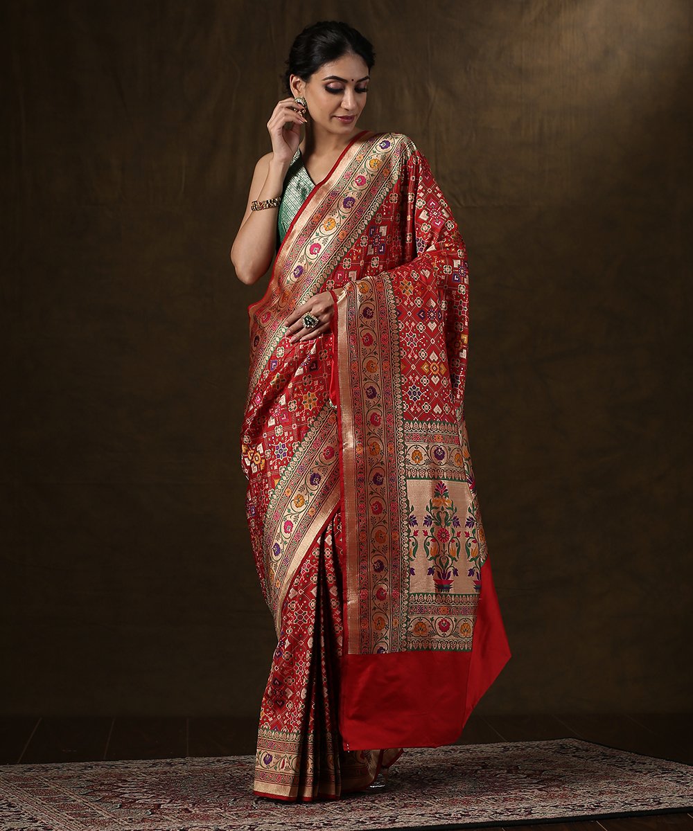 Handloom_Red_Katan_Silk_Banarasi_Patola_Saree_with_Meenakari_Design_WeaverStory_02