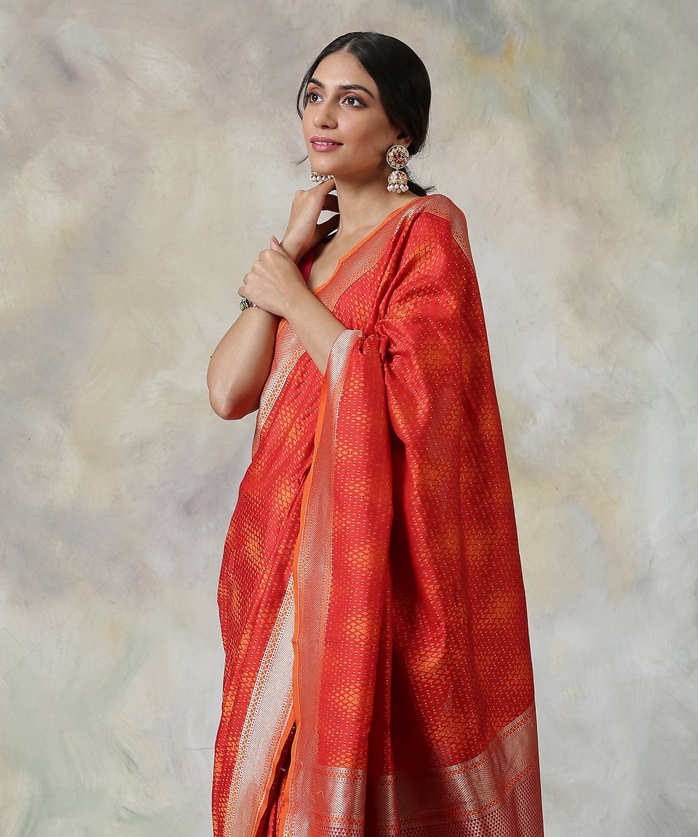 Handloom_Red_Katan_Silk_Banarasi_Saree_with_a_Geometric_Pattern_WeaverStory_01