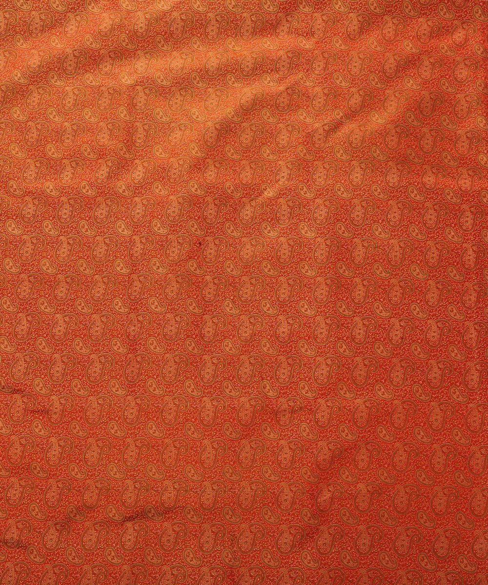 Handloom_Red_Three_Color_Jamawar_Pure_Katan_Silk_Banarasi_Fabric_WeaverStory_02