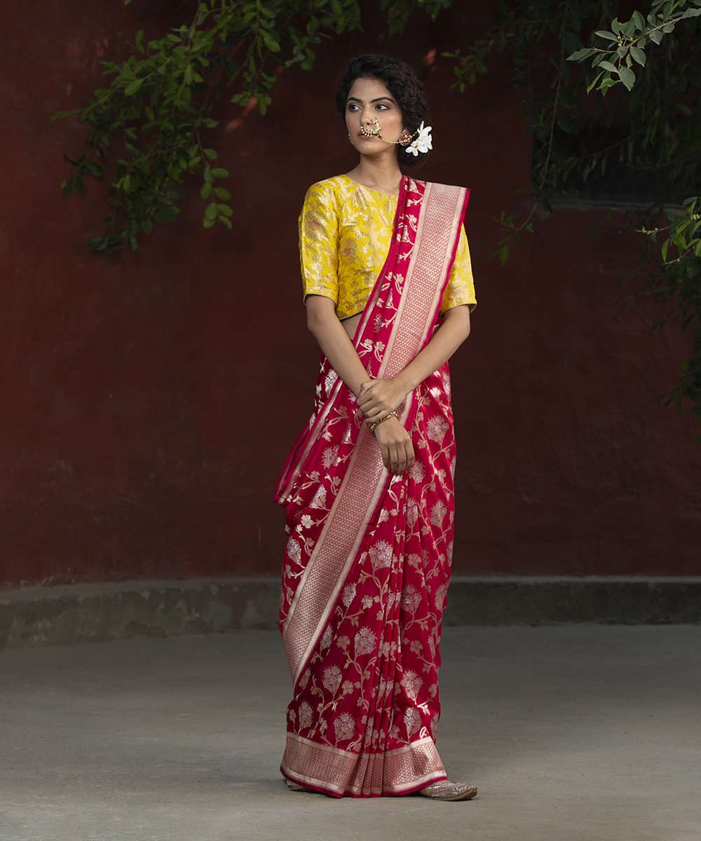Handloom_Ruby_Red_Cutwork_Katan_Silk_Banarasi_Saree_with_Sona_Rupa_Jangla_WeaverStory_02