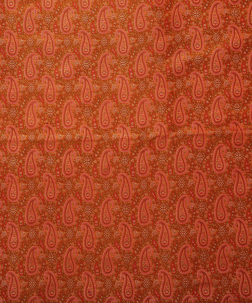 Handloom_Rust_Brocade_Pure_Katan_Silk_Banarasi_Fabric_with_Zari_WeaverStory_02