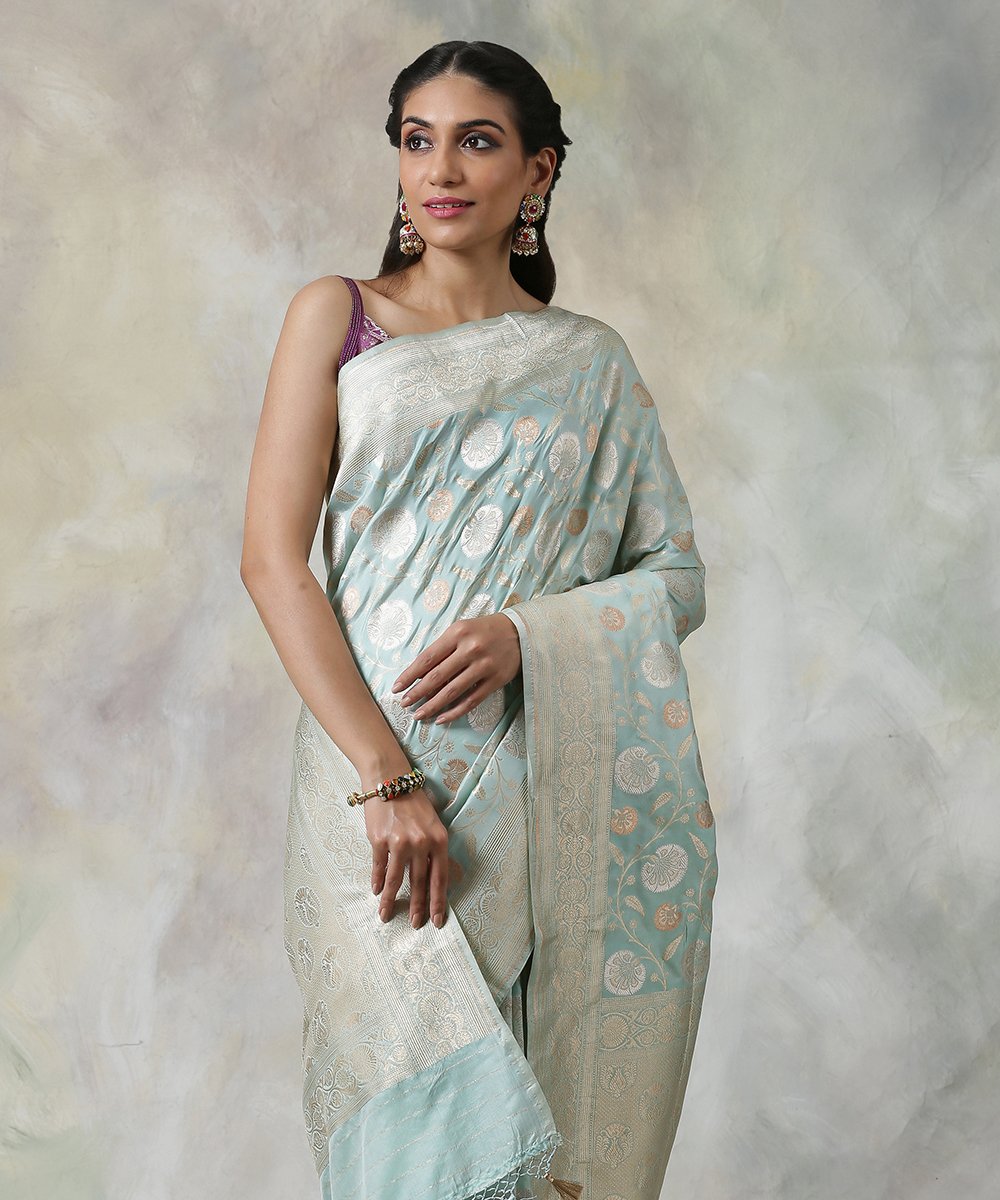 Handloom_Sea_Green_Katan_Silk_Banarasi_Saree_with_Copper_and_Gold_Zari_WeaverStory_01
