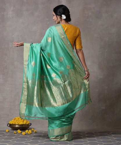 Handloom_Sea_Green_Pure_Mulberry_Silk_Banarasi_Saree_with_Booti_WeaverStory_03