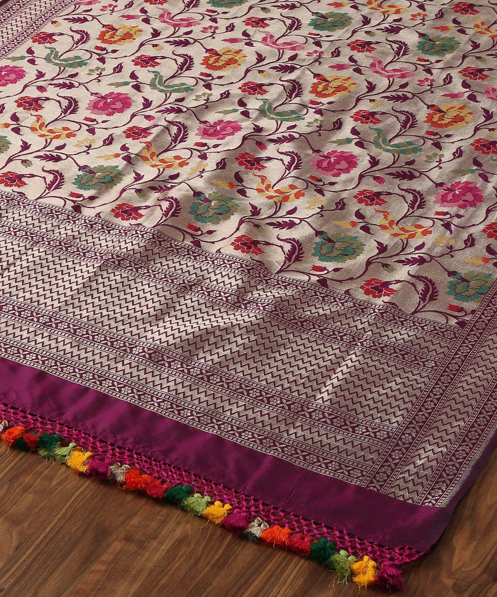 Handloom_Wine_Meenakari_Jangla_Cutwork_Handloom_Banarasi_Dupatta_WeaverStory_03