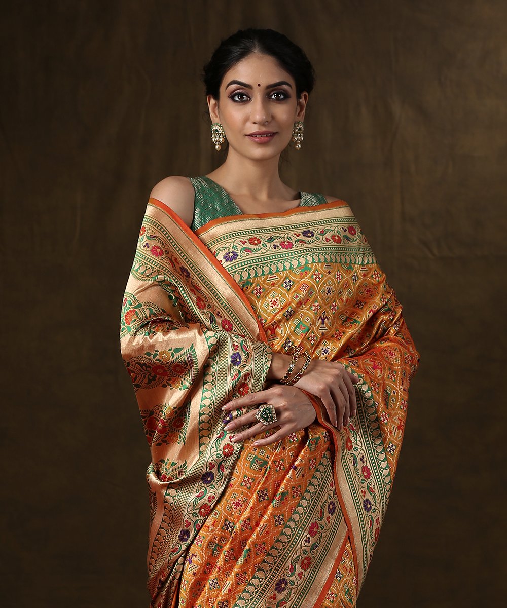 Buy Indian Banarasi Silk Sarees, Traditional Patola Silk Sarees for Women,  Beautiful Weaving Work Heavy Pallu Sari With Blouse Online in India - Etsy