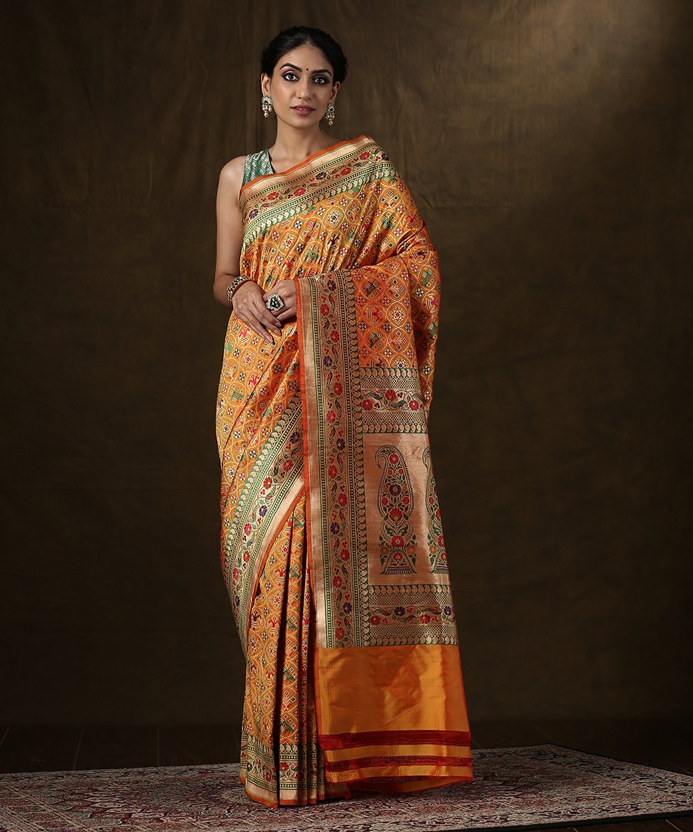 Handloom_Yellow_Katan_Silk_Banarasi_Patola_Saree_with_Meenakari_Design_WeaverStory_02