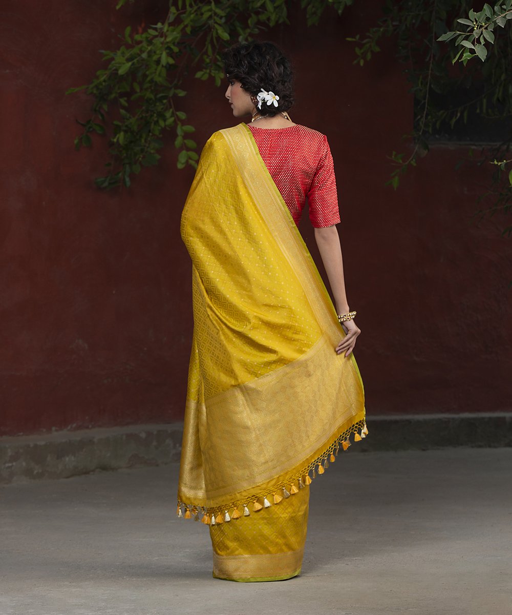 Handloom_Yellow_With_Green_Embossed_Weave_Katan_Silk_Banarasi_Saree_WeaverStory_03