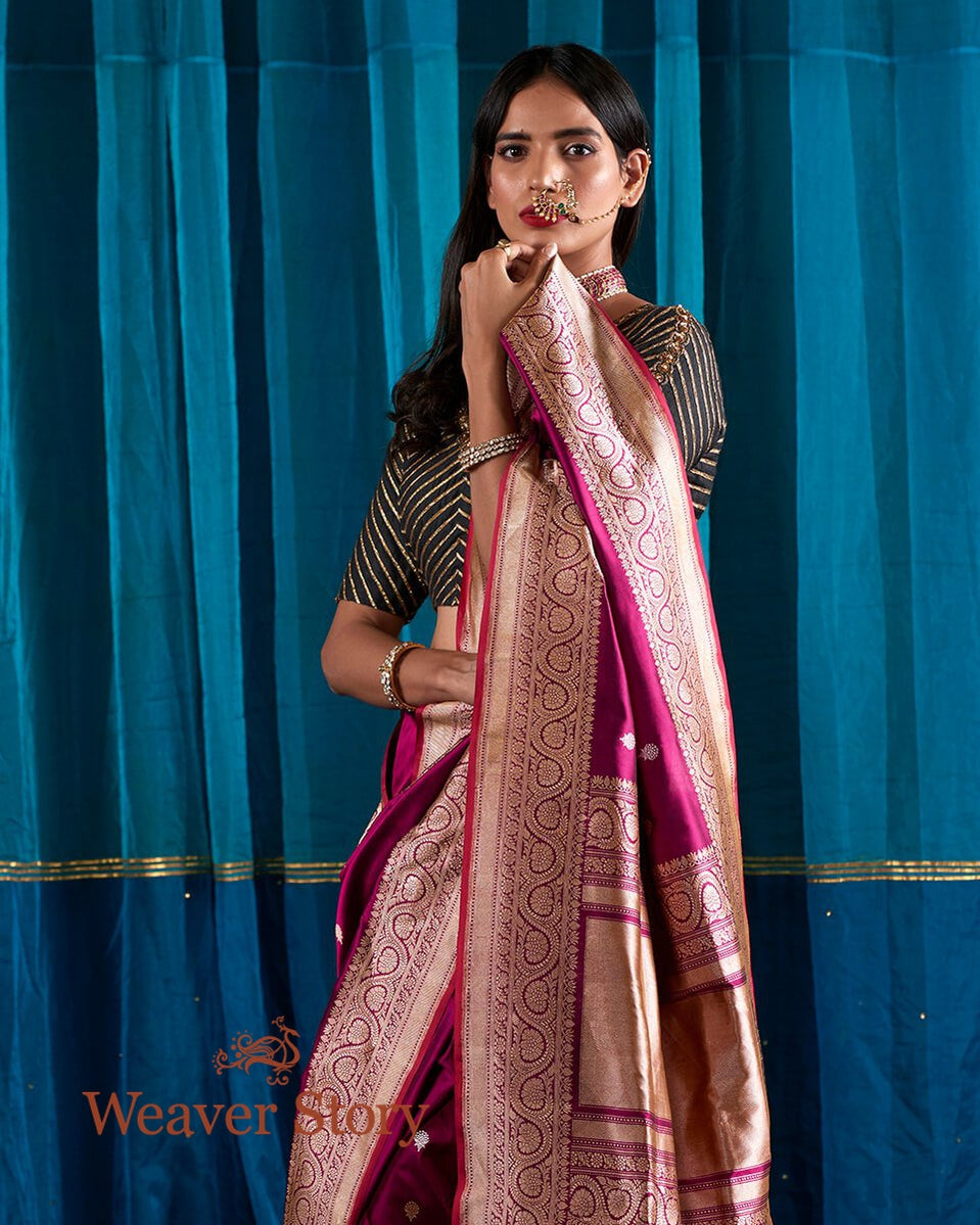 Handloom_Purple_Kadhwa_Booti_Saree_Banarasi_Katan_Silk_Saree_WeaverStory_01