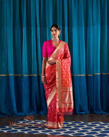 Pink_and_Orange_Double_Shade_Katan_Silk_Banarasi_Handloom_Saree_WeaverStory_02