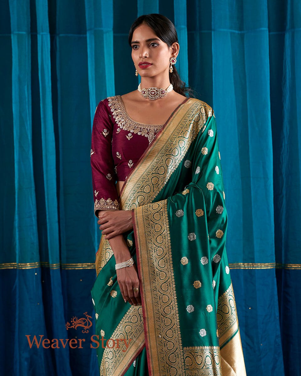 Emerald_Green_Katan_Silk_Handloom_Banarasi_Saree_WeaverStory_01