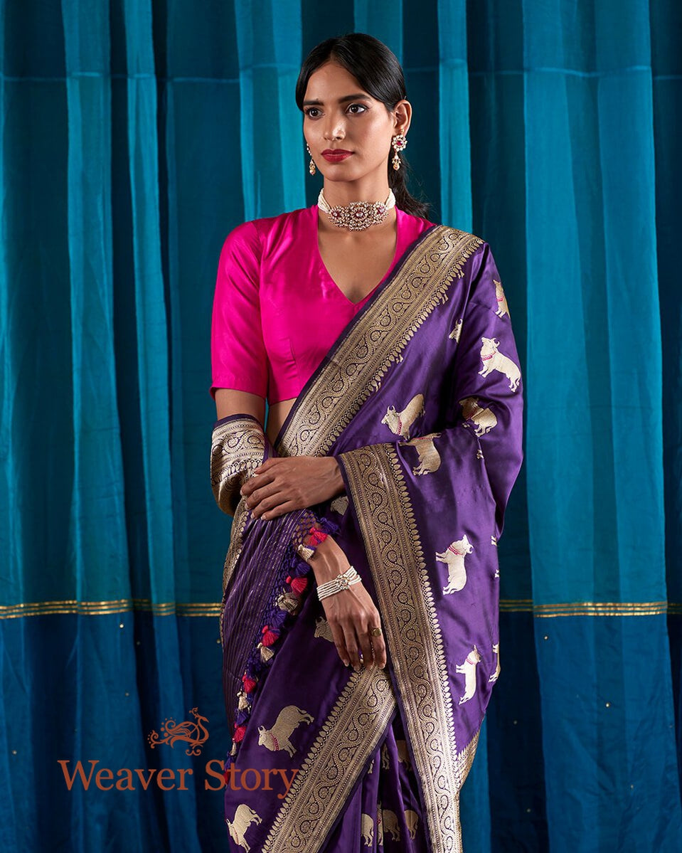 Handloom_Purple_Saree_with_Nandi_Motifs_woven_in_Gold_Zari_WeaverStory_01