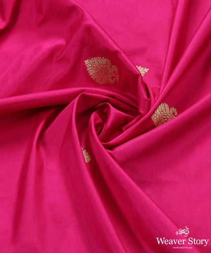 Handloom_Pink_Pure_Katan_Silk_Banarasi_Dupatta_with_Gold_Zari_Booti_WeaverStory_05