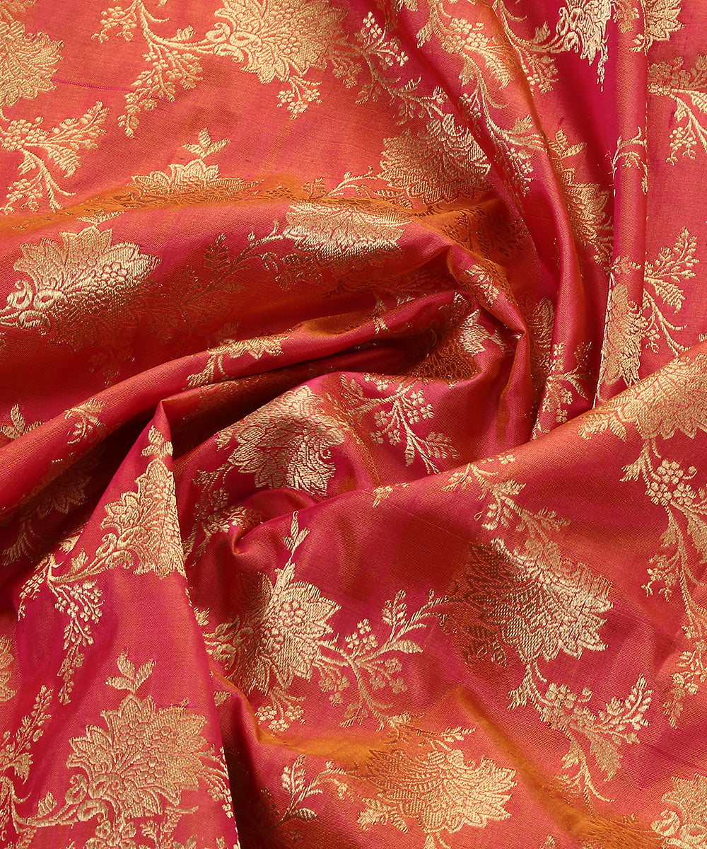 Handloom_Peach_Pure_Katan_Silk_Banarasi_Dupatta_with_Floral_Jaal_WeaverStory_05
