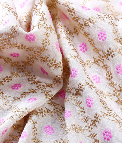 Handwoven_Banarasi_munga_silk_fabric_with_pink_meenakari_floral_jaal_WeaverStory_04