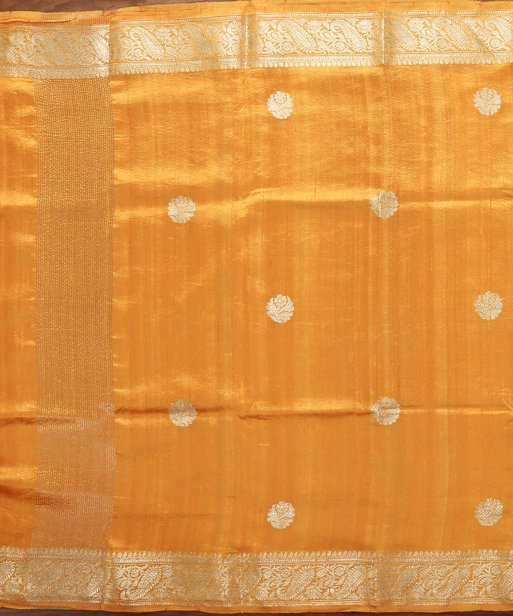 Handloom_Raw_Silk_Orange_Banarasi_Dupatta_with_Bootidar_Design_WeaverStory_02