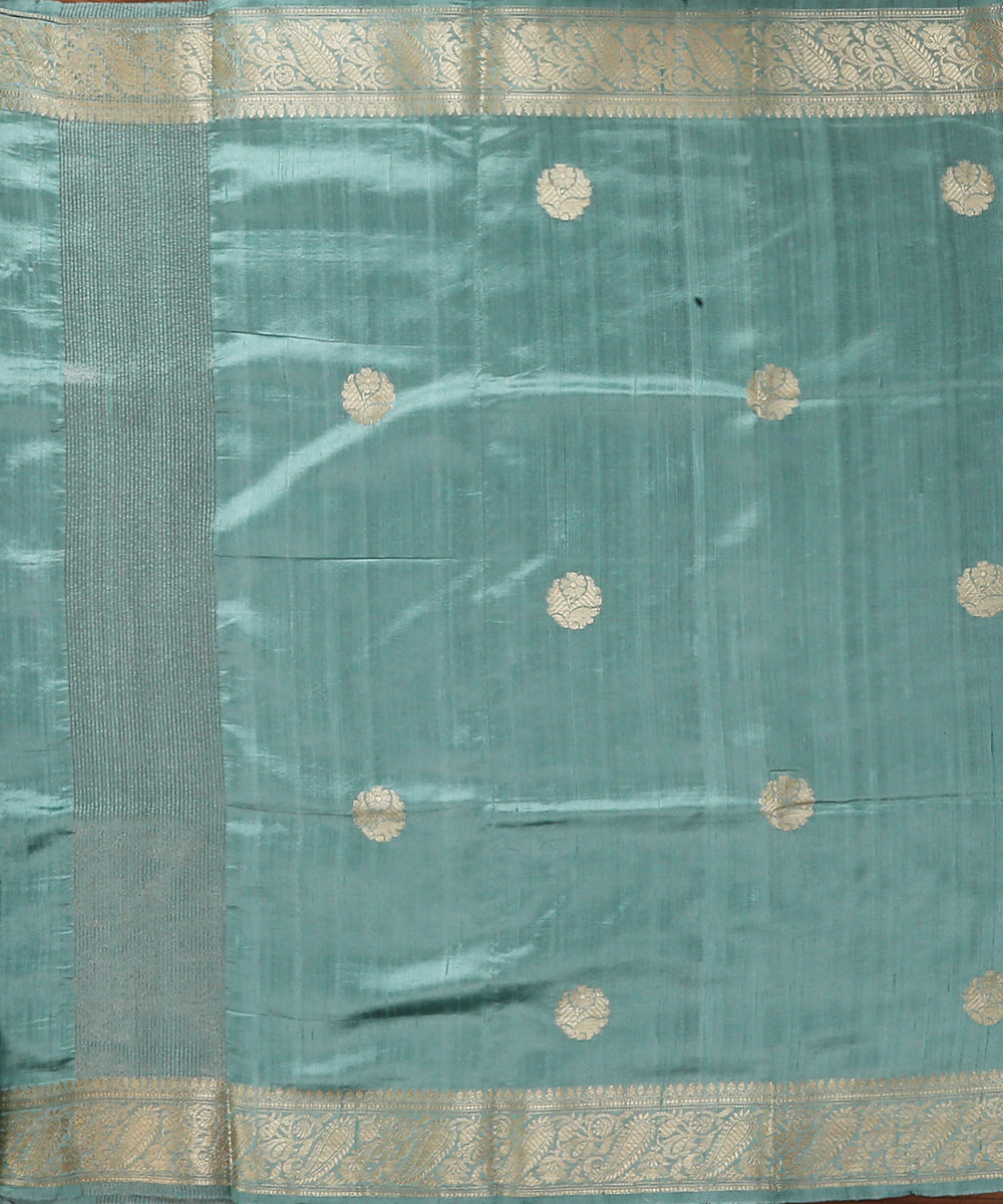 Handloom_Green_Raw_Silk_Banarasi_Dupatta_with_Bootidar_Design_WeaverStory_02