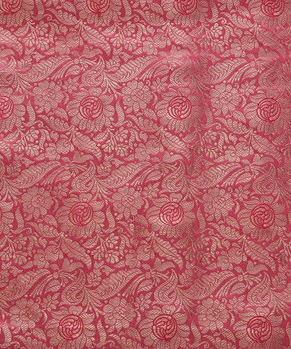 Rose_Pink_Pure_Katan_Silk_Banarasi_Handloom_Fabric_with_Gulaab_Jaal_WeaverStory_04