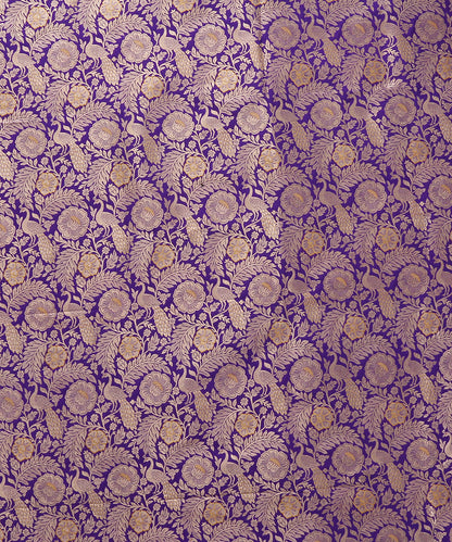 Purple_Pure_Katan_Silk_Banarasi_Handloom_Fabric_with_Morni_Jaal_WeaverStory_03