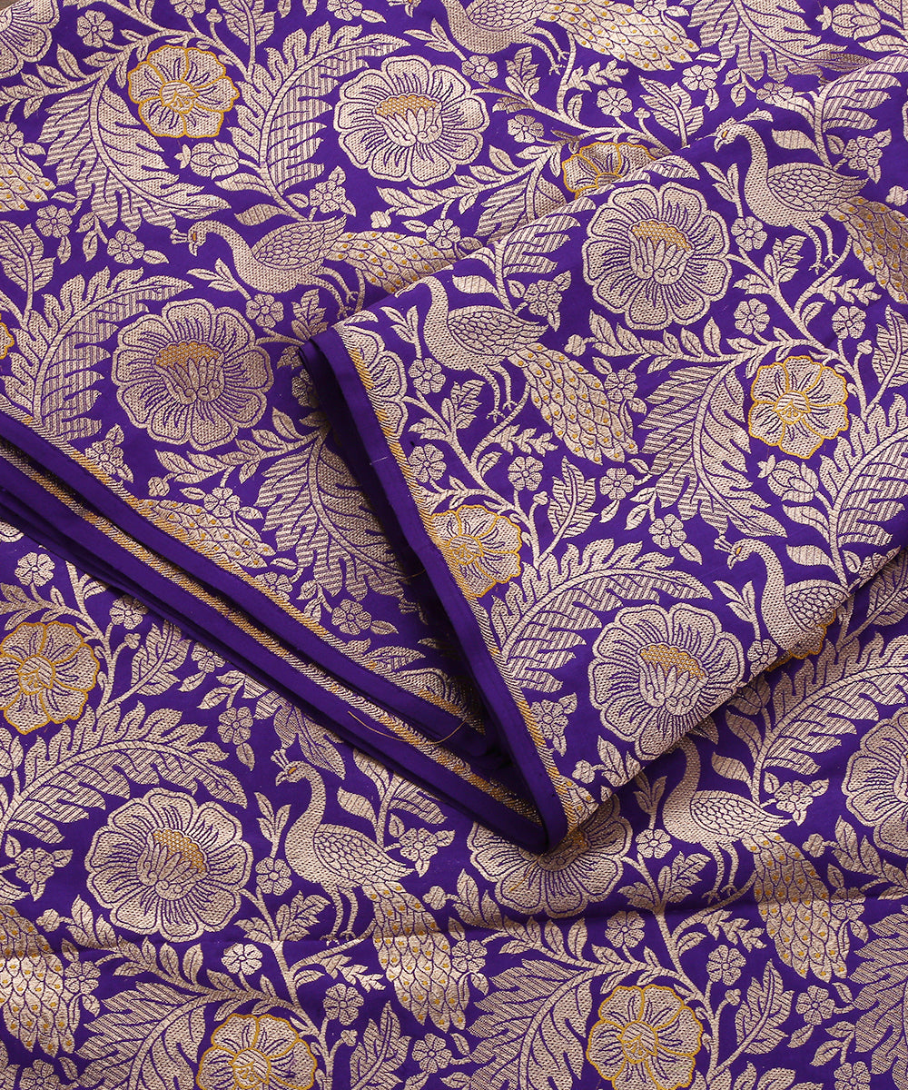 Purple_Pure_Katan_Silk_Banarasi_Handloom_Fabric_with_Morni_Jaal_WeaverStory_04