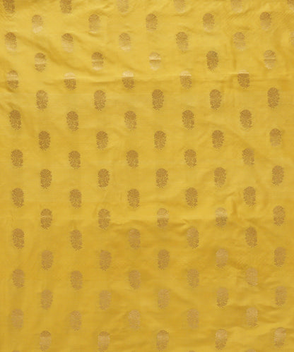 Yellow_Pure_Katan_Silk_Banarasi_Handloom_Fabric_with_Mughal_Phool_Patti_Motifs_WeaverStory_04